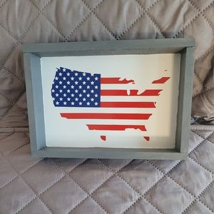 Homemade USA wooden sign